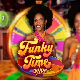 Official Live Casino logo: Funky Time by Evolution at Spinogrino Casino