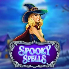 Spooky Spells slot logo by Novomatic at Spinogrino Casino